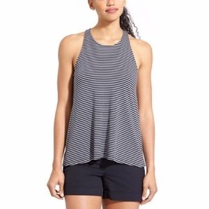 Athleta | Crossroad Racerback Tank Womens Size XS Gray Stripe Crewneck Pullover